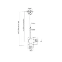 Techly Teleskop Universal Deckenhalterung für 1 LED LCD