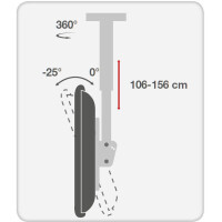 Techly Teleskop Universal Deckenhalterung für 1 LED LCD