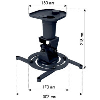 universal ceiling bracket for projector, black 3