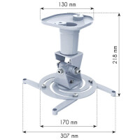 universal ceiling bracket for projector, white 3