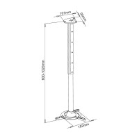 projector ceiling stand extension 60-102 cm, silver 3