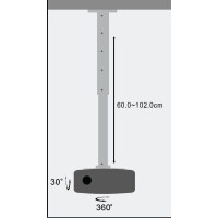 projector ceiling stand extension 60-102 cm, silver 4