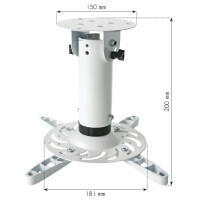 Techly Universal-Deckenhalterung für Beamer 20cm Decken