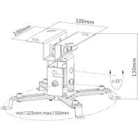 extensible projector ceiling 130mm, silver 3