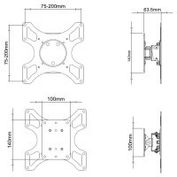 Techly Wandhalterung für LCD TV LED 19" - 37"