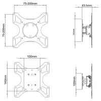 Techly Wandhalterung für LCD TV LED 19" - 37"
