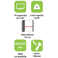 Techly Wandhalterung für LCD TV LED 42" - 80"