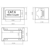 ProfiPatch RJ45 Kupplung Verbinder Cat.6 für Netzwerkka