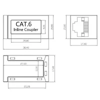 profipatch rj45 coupling cat.6 metal housing 4