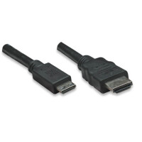 Techly HDMI Kabel HighSpeed mit Ethernet/ Mini HDMI schwarz 