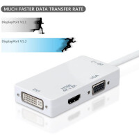 Techly Adapter DisplayPort 1.2 Stecker auf HDMI/DVI/VGA 4