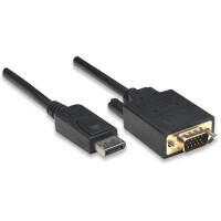 Techly DisplayPort auf VGA Anschlusskabel Schwarz 3m 3