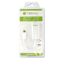 Techly Adapter USB3.1 Type C M auf RJ45 Gigabit Ethernet wei