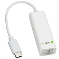 Techly Adapter USB3.1 Type C M auf RJ45 Gigabit Ethernet wei