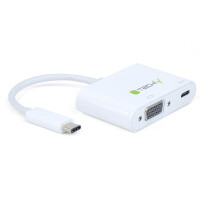 Techly Adapter USB-C auf VGA und Aufladeport USB-C wei&szlig