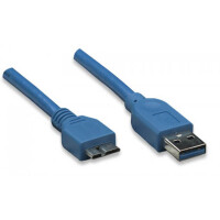 Techly USB 3.0 Kabel Typ A-Stecker - Micro B-Stecker blau 0,