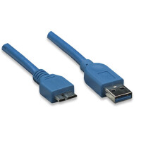 Techly USB 3.0 Kabel Typ A-Stecker - Micro B-Stecker blau 3m