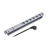 19inch 1u socket strip 6x cee7/3 with su gallery