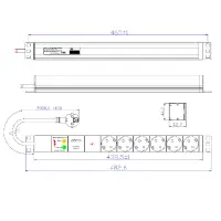 Bachmann Steckdosenleiste Mehrfachsteckdose 19 Zoll 1HE Alum