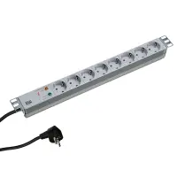 socket strip 8x for 19inch grey gallery