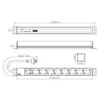 socket strip 8x for 19inch grey 3