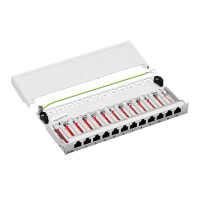 Patchpanel Patchfeld Cat.6A Desktop 10 Zoll 12-Port RJ45 ges