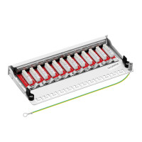 Patchpanel Patchfeld Cat.6A Desktop 10 Zoll 12-Port RJ45 ges