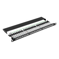 ProfiPatch Patchpanel Patchfeld Cat.6A 19 Zoll 24-Port RJ45 