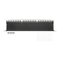 ProfiPatch Patchpanel Patchfeld Cat.6A 19 Zoll 24-Port RJ45 