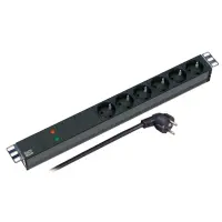 19inch 1u socket strip 6x cee7/3 with su gallery