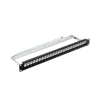 24x RJ45 Keystone Cat.6a 500Mhz 10Gbit werkzeuglos + 19 Zoll