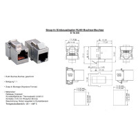 Cat.5e Keystone Verbinder Adapter Kupplung 2x RJ45 Buchse 1: