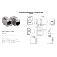 Cat.5e Keystone Verbinder Adapter Kupplung 2x RJ45 Buchse 1: