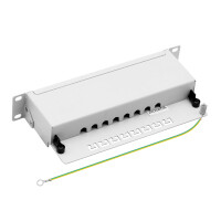 Patchpanel Patchfeld Cat.6A Desktop 10 Zoll 8-Port RJ45 gesc