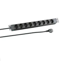 19inch 1u socket strip 9x cee 7/3 withou gallery