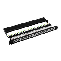 ProfiPatch Patchpanel Patchfeld Cat.6A 19 Zoll 24-Port RJ45 
