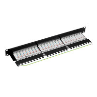 ProfiPatch Patchpanel Patchfeld Cat.6A 19 Zoll 24-Port RJ45 