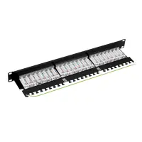 ProfiPatch Patchpanel Patchfeld Cat.6A 19 Zoll 24-Port RJ45 