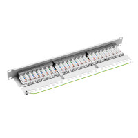 ProfiPatch Patchpanel Patchfeld Cat.6A 19 Zoll 24-Port RJ45 