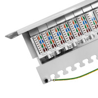 ProfiPatch Patchpanel Patchfeld Cat.6A 19 Zoll 24-Port RJ45 