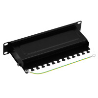 ProfiPatch Patchpanel Patchfeld Cat.6 10 Zoll 12-Port geschi