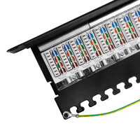 ProfiPatch Patchpanel Patchfeld Cat.6 10 Zoll 12-Port geschi