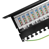 ProfiPatch Patchpanel Patchfeld Cat.6 10 Zoll 12-Port geschi
