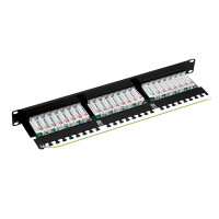 ProfiPatch Patchpanel Patchfeld Cat.6 19 Zoll 24-Port RJ45 g