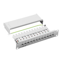 ProfiPatch Patchpanel Patchfeld Cat.6A 10 Zoll 12-Port RJ45 