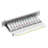 ProfiPatch Patchpanel Patchfeld Cat.6A 10 Zoll 12-Port RJ45 