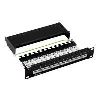 ProfiPatch Patchpanel Patchfeld Cat.6A 10 Zoll 12-Port RJ45 