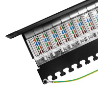 ProfiPatch Patchpanel Patchfeld Cat.6A 10 Zoll 12-Port RJ45 