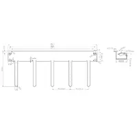 19 inch 1u cable routing panel, 5 brackets, steel ral7035 2