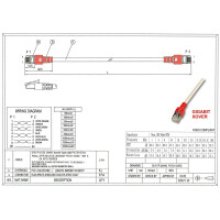 Patchkabel Cat.5e SF/UTP RJ45 Crossover 2,5GB grau mit roter